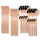 Axyaa 32-Piece Stainless Steel Cutlery Set for Dining Table, Silverware Gift