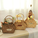 Axyaa Wicker Hanging Basket Wall Planter Handmade Rattan Flower Home Garden Wedding Decor