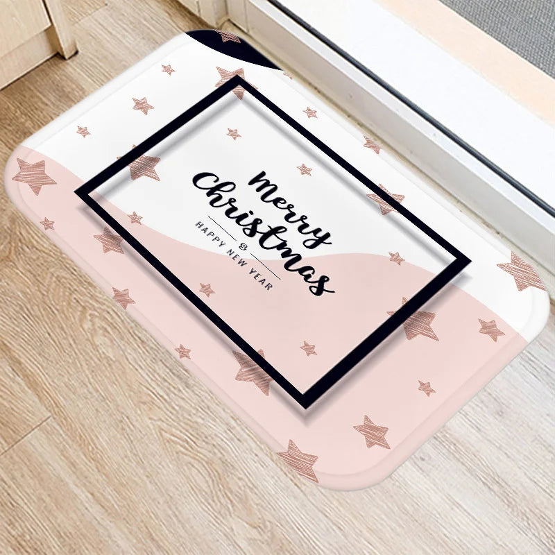 Axyaa Christmas Home Decoration Entry Mat, Non-Slip New Year Gift