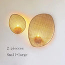 Axyaa Rattan Weaving Wall Lamp Wabi Sabi Vintage Style Wall Light for Home and Hospitality