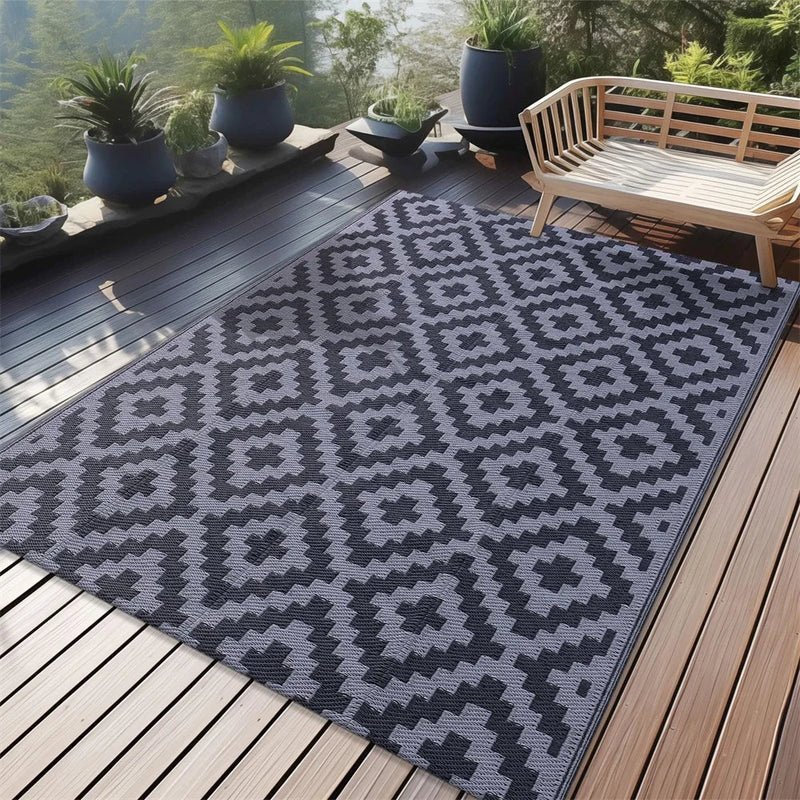 Axyaa Outdoor Straw Patio Rug - Waterproof and Durable for Camping and Picnics