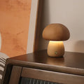 Axyaa Wooden Mushroom LED Night Light Touch Switch Lamp for Kids' Bedroom