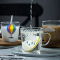 Axyaa Rainbow Glass Coffee Mug 280ml - Heat-resistant Tea Cup with Handle