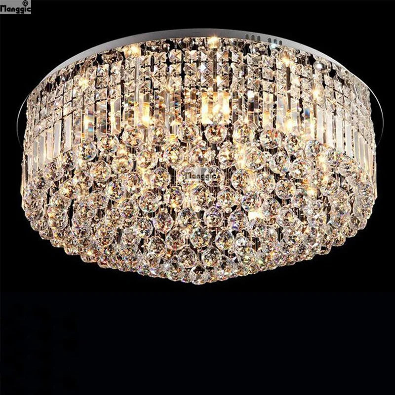 Axyaa Modern Luxury Crystal Ceiling Light for Living Room and Hotel