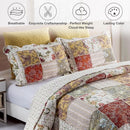 Axyaa Red Multicolor Patchwork Quilt Set - Queen Size 100% Cotton Reversible Quilted Bedspread