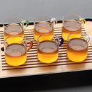 Axyaa Glass Teacup Set, Master Quality, Heat-Resistant, Kung Fu Tea Cup with Handle