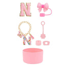 Axyaa 7pcs Cup Set for Stanley Tumbler: Straw, Cover, Cap, Boot, Stopper, Keychain, Sticker