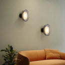 Axyaa Bowl Loft LED Wall Lamp Clear Gray Glass Parlor Dining Room Sconce