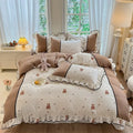 Axyaa Spring Lace Bedding Set: Quilt Cover, Bed Sheet - Fresh Pastoral Style