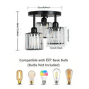 Axyaa Crystal E27 Pendant Light for Living Room, Dining Room, Bedroom - Modern Luxury Chandelier