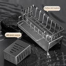 Axyaa Steel Sponge and Brush Holder Sink Caddy with Self-Drain Tray