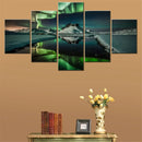 Axyaa Aurora Borealis Winter Wall Art Print Set for Home Decor