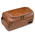 Axyaa Men's PU Leather Toiletry Bag: Personalized Travel Organizer for Groomsmen, Birthday, Bachelor Gift