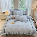 Axyaa Spring Lace Bedding Set: Quilt Cover, Bed Sheet - Fresh Pastoral Style