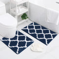 Axyaa 2-Piece Shaggy Bathroom Rug Set with U-Shaped Toilet Mat