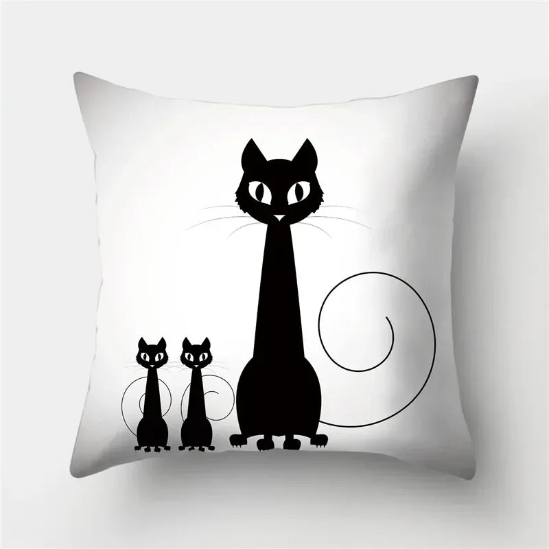 Cute Cat Cushion Cover 45x45cm - Axyaa Home Decor Pillowcases