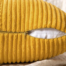 Axyaa Mustard Yellow Corduroy Boho Pillow Cover