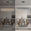 Axyaa Modern Black Branch Rectangular Raindrop Chandelier, G9 Base Tri Color Light