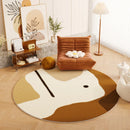 Axyaa Plush Retro Living Room Round Carpet: Soft Fluffy Rug for Bedroom & Cloakroom