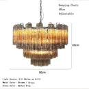 Axyaa Smokey Gray Glass Hanging Chandeliers for Dining Living Room Loft Bedroom