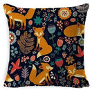 Axyaa Linen Fox Sofa Cushion Cover 50x50 Square Home Décor Pillowcase