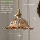 Axyaa Glass Ceiling Light Fixture Metal & Wood Vintage Style Hanging Lamp