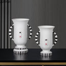 Axyaa Ceramic Abstract Face Vase for Desk Decor and Floral Arrangement