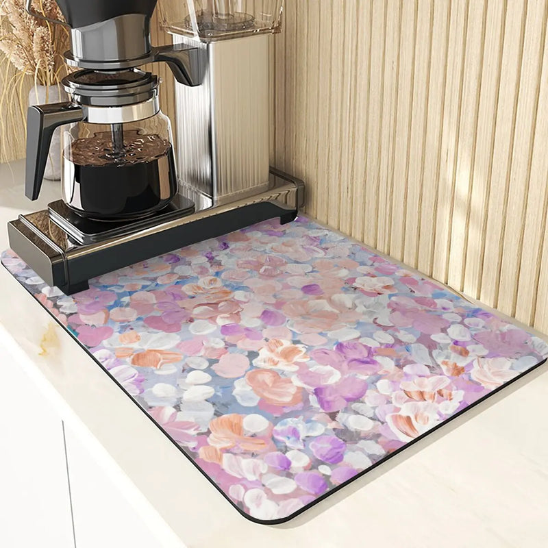 Floral Pattern Kitchen Coasters Set by Axyaa