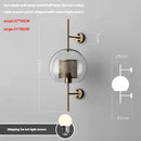 Modern Nordic Minimalist Iron Glass Ball Wall Lamp for Hotel Bedside, Axyaa Gold Design Led Wall Light