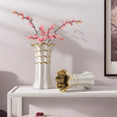 Axyaa Nordic Ceramic Vases: Hand-painted Green Plant Decor for Home Living Room Flower Arrangements