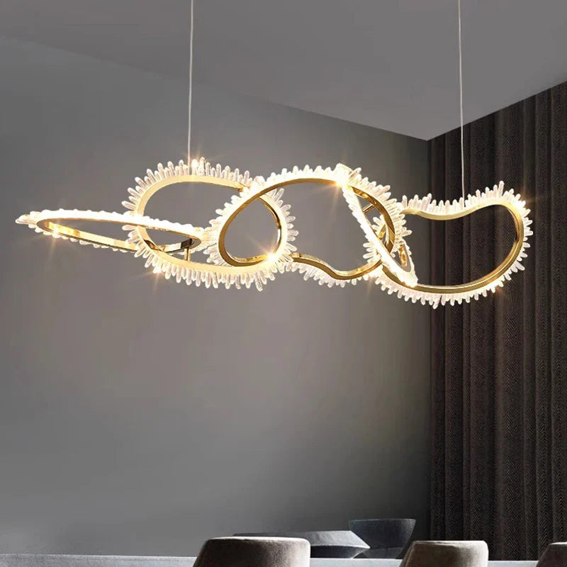 Axyaa Modern LED Pendant Chandeliers for Indoor Living and Dining Room Lighting