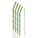 Axyaa Glass Straws Set of 4 with Cleaning Brush