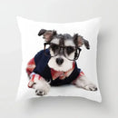 Axyaa Spectacle Dog Print Pillow Cover 45x45CM