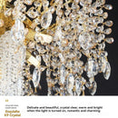 Axyaa Gold Crystal Chandelier - Modern Luxury Hanging Ceiling Lamp for Living Room and Dining Room