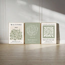 Sage Green Spring Flower Matisse Art Canvas Set by Axyaa