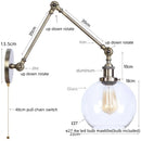 Axyaa Industrial Swing Arm LED Lamp with Pull Chain Switch