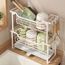 Axyaa Kitchen Dish Rack Over Sink with Cutlery Storage Tray and Cup Holder