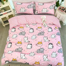 Axyaa Kawaii Cat Print Duvet Cover Set - Fashionably Cute and Comfortable Bedding