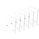 Acrylic Shelf Dividers Set for Wardrobe & Bookcases by Axyaa - Adjustable & Clear