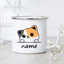 Axyaa Cartoon Panda Dog Enamel Coffee Mug Custom Name Kids Birthday Gift
