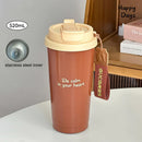 Axyaa Ceramic Thermal Coffee Tumbler with Straw - Luxury Tea Thermos Bottle