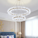 Axyaa Luxury Crystal LED Chandelier Circular Pendant Lamp - Modern Designer Lighting