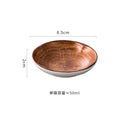 Axyaa Ceramic Shallow Plates Set for Molecular Cuisine Display and Steak - Retro Kiln Style