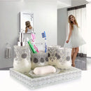 Axya Resin Bathroom Essentials Set: Dispenser, Dish, Toothpaste Holder, Tumbler, Tray