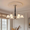 Axyaa Brushed Glass Flower Chandelier Pendant Light Vintage Hanging Lamp for Dining Room