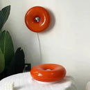 Axyaa Orange Glass Wall Lamp USB Plug Tricolor LED for Bedroom Study Living Room