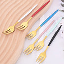 Axyaa Pink Gold Stainless Steel Small Forks Set of 6