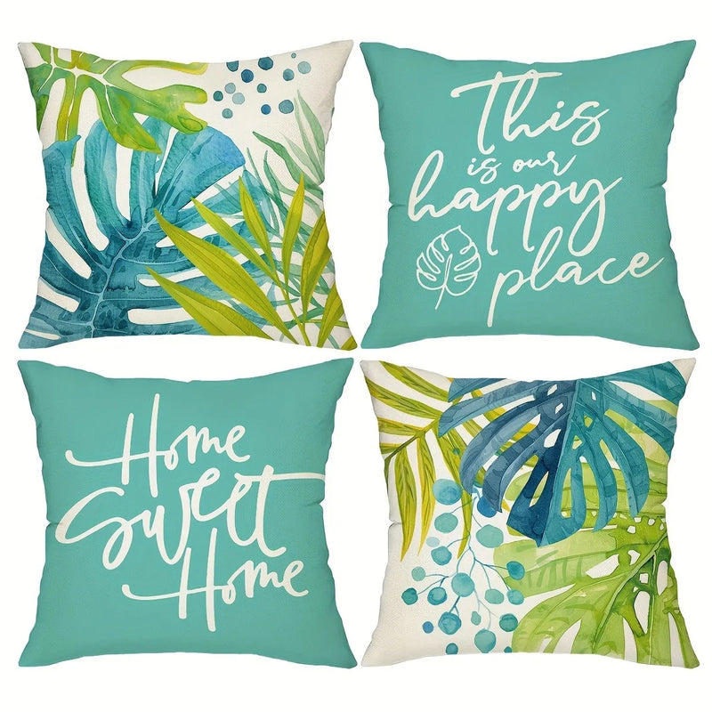 Axyaa Tropical Leaf Pattern Pillowcase, SWEET HOME Design, Room Decoration