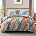 Geometric Boho Duvet Set + Pillowcase, 2/3pc Polyester Bedding, Single King Size, Axyaa Brand