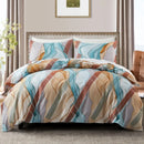 Geometric Boho Duvet Set + Pillowcase, 2/3pc Polyester Bedding, Single King Size, Axyaa Brand